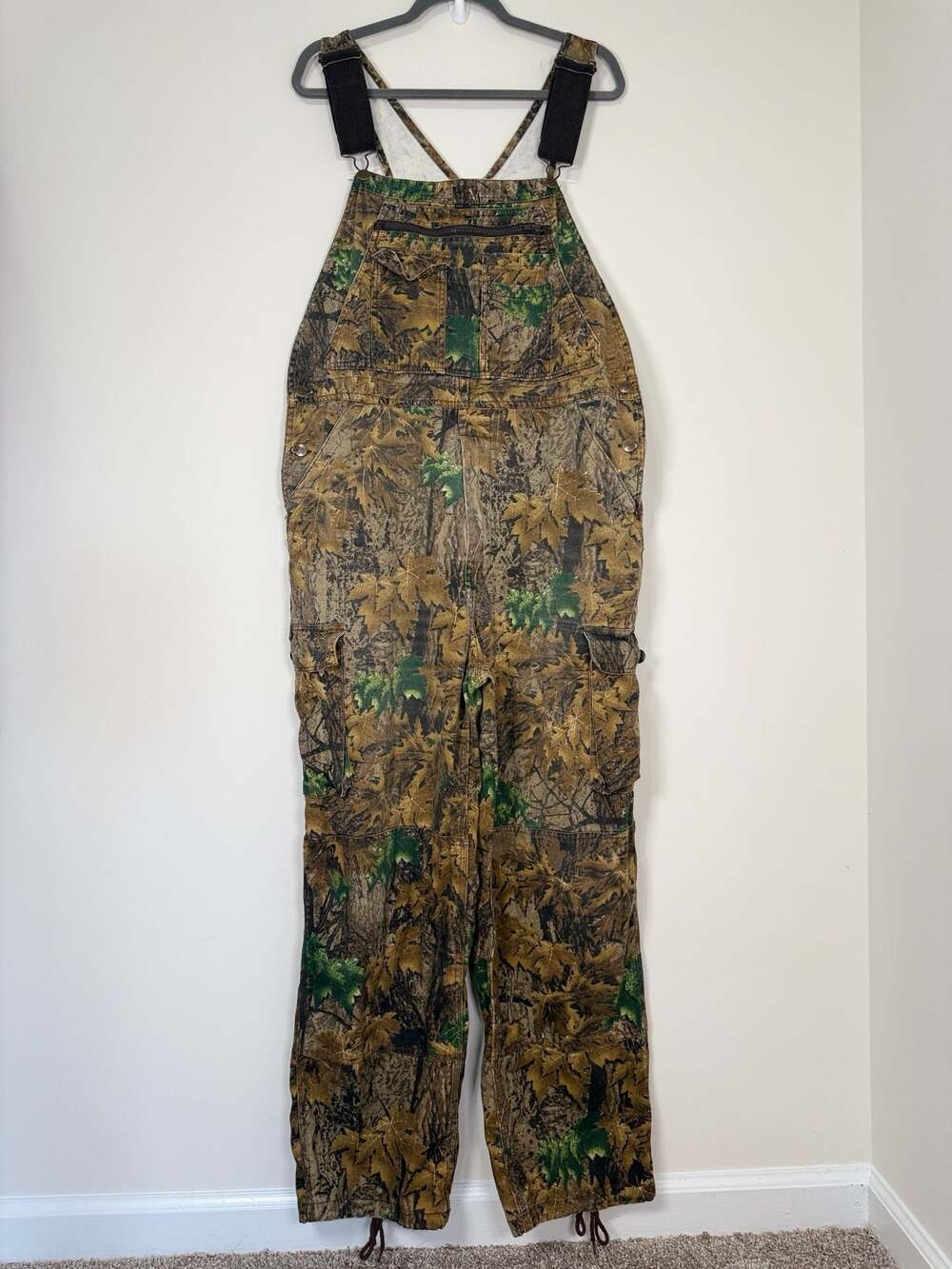 Bear River Camo Hunting Bib Overalls 100% Cotton Cargo Mossy Oak 40x30 Workwear